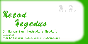 metod hegedus business card